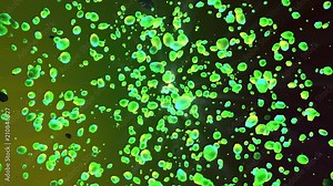 Abstract particle looping rotation. Green shards seamlessly rotating. Nuclear science technology concept of energy and destruction. Alpha matte and black background included. 3D animation. 4K