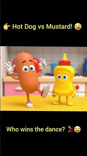 🤣 Funny Hot Dog vs Mustard Dance | 8 Seconds Comedy Animation | Funny Food World