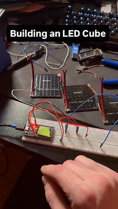 Working on the LED cube project soldering some wires and doing a little bit of testing. Interest in electronics and how to build your ideas? Follow to learn more and be more inspired. #electronics #hobbyproject #buildinpublic #engineering #leds | Brenden Vogt