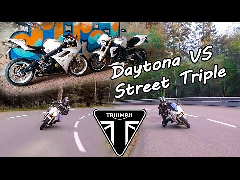 DAYTONA VS STREET TRIPLE 675 TRIUMPH RUN 0 - 200 !