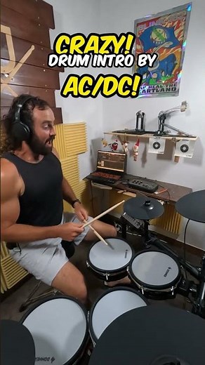 🥁 CRAZY AC/DC drumming intro! Beginner Drum Lesson #shorts #drumlessons #acdc