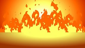 Download Cartoon Fire Of Raging Flames. 4K Animation Motion Graphics With Background for free