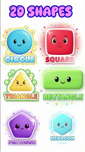 2D Shapes for Kids 🔵🟥| Learn Circle, Triangle, Square & Rectangle