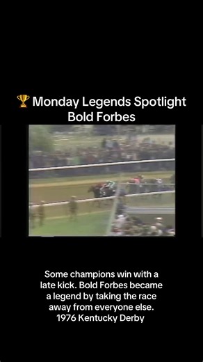 🏆 Monday Legends Spotlight | Bold Forbes By WinningStride. Every Stride Tells a Story. Some champions win with a late kick. Bold Forbes became a legend by taking the race away from everyone else, using speed, nerve, and grit at the highest level. Trained by Lazaro S. Barrera and ridden in his classic wins by Angel Cordero Jr., Bold Forbes came into the 1976 Triple Crown season with serious form, including a major prep win in the Wood Memorial Stakes (G1). In the 1976 Kentucky Derby, Bold Forbes
