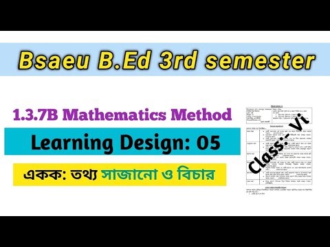 Bsaeu b.ed semester - iii mathematics method 1.3.7b class vi learning design || 1.3.7B math LD
