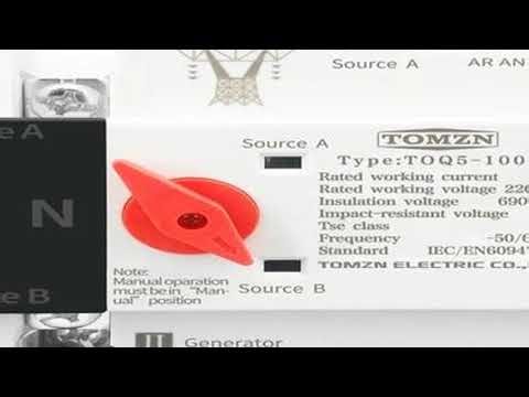 TOMZN Single Phase Din Rail ATS 220V Dual Power Automatic Transfer Electrical Selector Switches