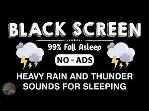 🔴 Heavy Rain and Thunder Sounds for Sleeping - Black Screen | Fall Asleep Fast in Just 3 Minutes