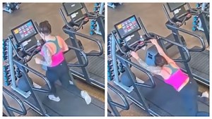 Woman Falls While Running On A Treadmill & Has Her Leggings Pulled Down In An All-Time Gym Fail