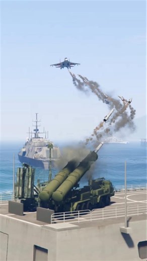 S-500 Prometey Radar Detects a Fast-Approaching Sukhoi Su-27 Combat Aircraft in Gtav