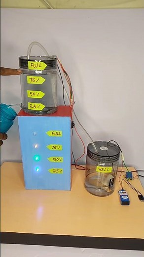 Water level indicator | Automatic water pump on / off #science #schoolproject #shorts