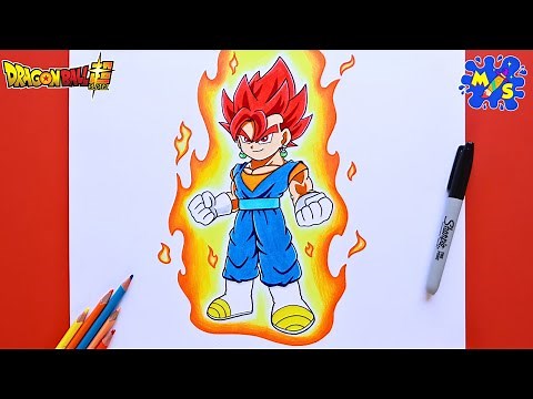 How to Draw Vegito Super Saiyan God - Dragon Ball Super