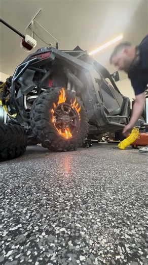 Fixing flat tire and putting air in tire with an air compressor - setting tire on rim the easy way