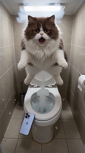 hilarious moment, cat lights firework and toilet explodes