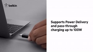 Belkin USB 4 Cable, 2.6ft (0.8m) USB IF Certified with Power Delivery up to 100W, 40 Gbps Data Transfer Speed and Backwards Compatible with Thunderbolt 3, USB 3.2, and More