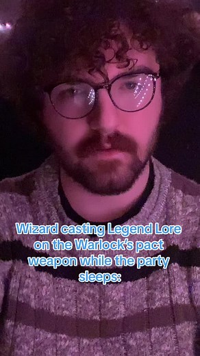D&D Wizard Casting Legend Lore on Warlock's Pact Weapon