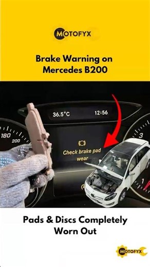 Brake Warning in Mercedes B200 Pads Worn Out & Discs Damaged | Brembo Brake Upgrade | MotoFyx