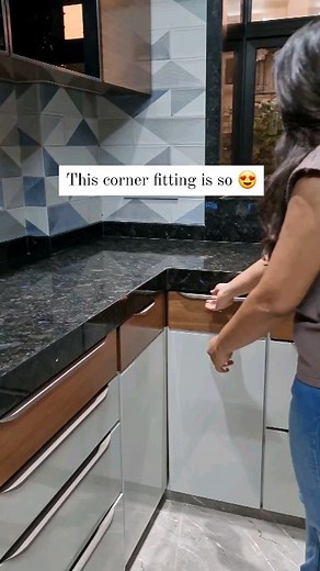 Housethome™ | : Design Firm @the_designbox, showcases an efficient corner fitting solution, ideal for bulky storage corners, in compact kitchens! 👆... | Instagram