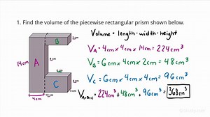 How to Find the Volume of a Piecewise Rectangular Prism | Geometry | Study.com