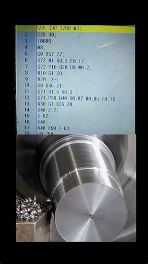 running cnc g71 cycle #machine #lathemachine #cnclathe #manuallathe
