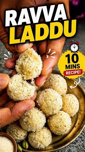 Ravva Laddu in 10 Minutes 😍 | Soft & Tasty Sweet Recipe