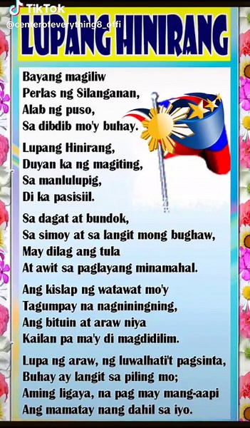 PHILIPPINE NATIONAL ANTHEM: LUPANG HINIRANG FULL LYRICS WITH SOUNDS #foryou #philippinenationalanthem #lupanghinirang #singwithus