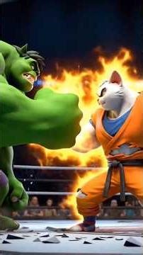 The Ultimate Comeback! (Cat vs Hulk) 🔥🥊#Shorts #Goku #Hulk #CatLover #Animation #animatio