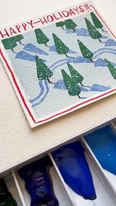 Here’s an easy winter wonderland scene painted in watercolor with white gouache for the snow ❄️ #watercolortutorial #watercolorbeginner | malleryjane