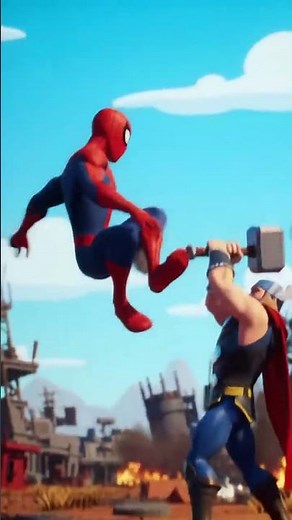 spiderman vs Thor. full fight scene.