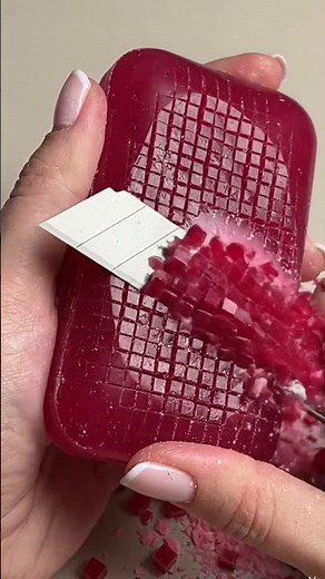 Don’t Blink… Perfect Ruby Micro Cubes Breaking #asmr #relaxing #satisfying #soap