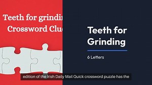 Teeth for grinding 6 Letters Crossword Clue Puzzle Answer from September 29, 2024