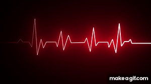 Motion Made - Free Cardiogram heartbeat heat pulse glowing red neon light loop animated background on Make a GIF