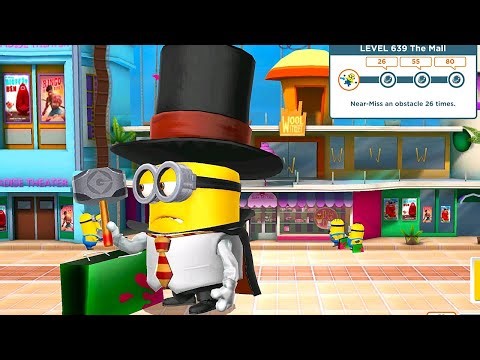 Magician minion Failed near-miss obstacles task with Shopping carts in Mall