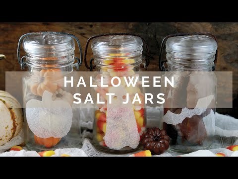 DIY Decorative Halloween Salt Jars