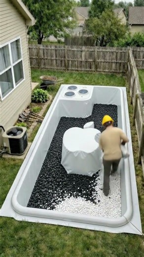 I Built Backyard to a Giant iPhone Pool