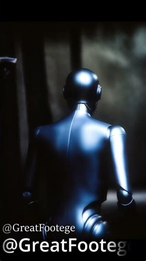 Cinematic Sci-Fi Android Running $ Dark Chrome Robot Visual Loop || Great Footege