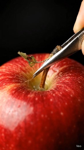 🔥 Title: Satisfying Apple Stem Removal 🍎 #ASMR #OddlySatisfying #MacroASMR #ViralShorts #AppleASMR