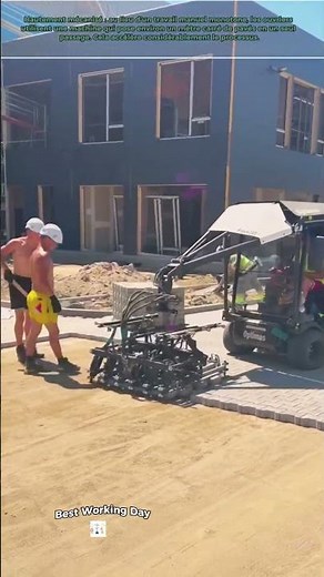 Pose de pavés autobloquants à l'aide d'une machine à paver hydraulique