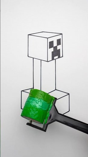 Minecraft Creeper Paint Art with Acrylic Color #art #minecraft