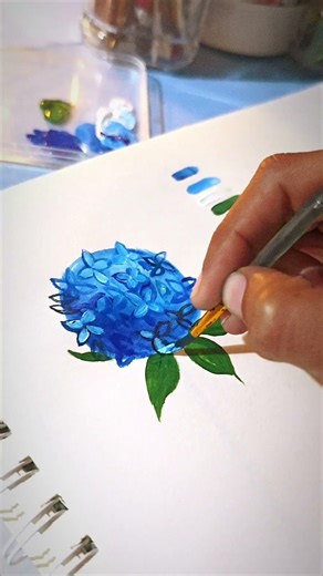 Hydrangea Acrylic tutorial #art #tutorial #painting #flowers