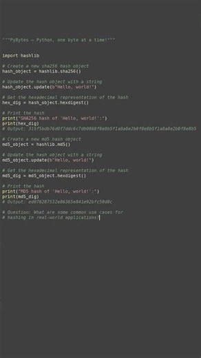 hashlib basics #python #showcase