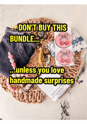 Don’t buy this bundle… unless you love handmade surprises from a small business 💛 I just added bundle options to my shop and each one includes handmade items from my studio plus a mystery duck chosen by our Chief Duck Officer 🦆 Which bundle would you pick? #s#smallbusinesscheckh#handmadebusinesss#shopsmallhandmade #bundledeals