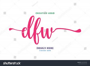 Dfw Lettering Logo Simple Easy Understand Stock Vector (Royalty Free) 1842995956 | Shutterstock