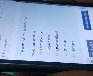 Flag question"Silver mirror" test is typical forSelect one o... | Filo