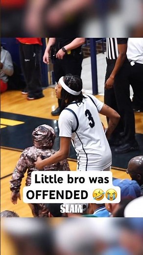 Little man wanted ALL THE SMOKE 😂😂😂 #slamhs #reidsville #nc #basketball #blooper