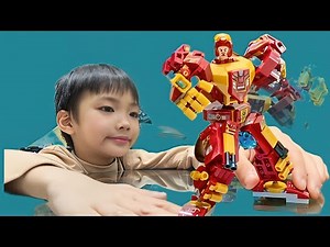 Review of assembling LEGO Iron Man according to instructions