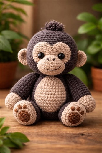 Amigurumi Gorilla Crochet Pattern, Plush Toy (PDF Pattern)