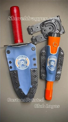 Custom Printed Club Logo Sheath Set, Hand Built For Garrett AT Pro Pointer and Lesche Digging Tool