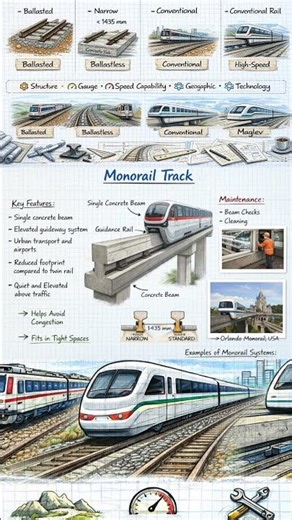 What are Monorail Tracks | Railway Engineering