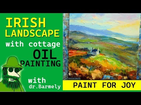 Oil Painting Ireland Landscape | Palette Knife Cottage Scene