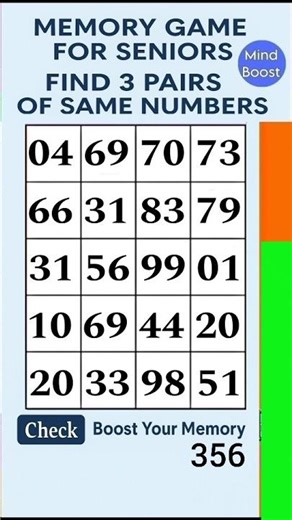 Can You Find All the Pairs? Brain Games for Seniors | Match the Numbers